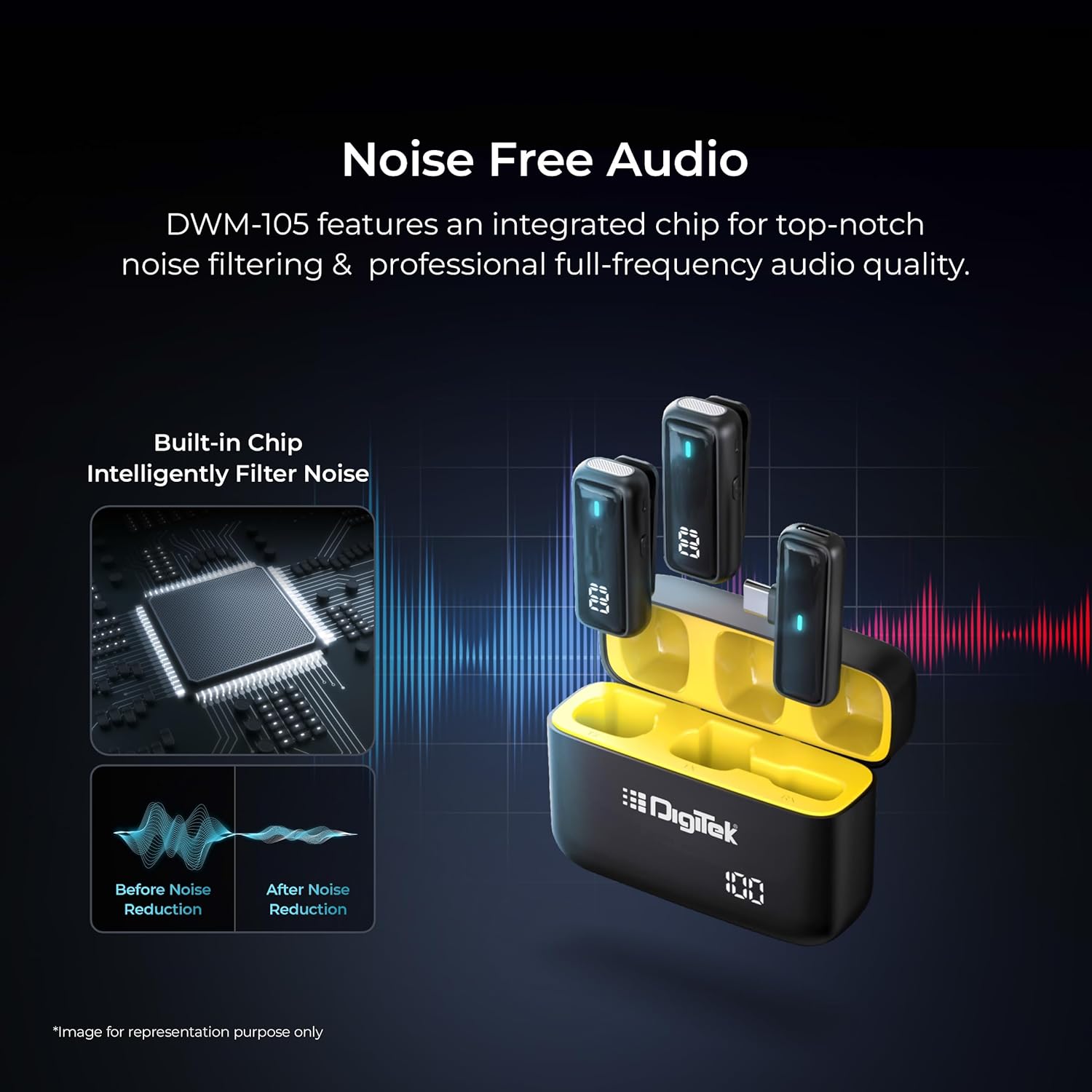 Digitek® (DWM 105 2 in 1 Wireless Microphone System with ANC Mode 3