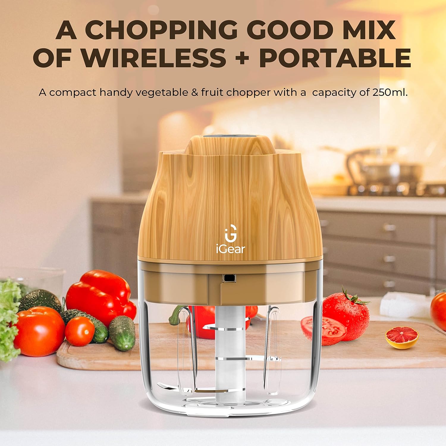 iGear Chopmix Rechargeable Mini Vegetable Chopper, 2