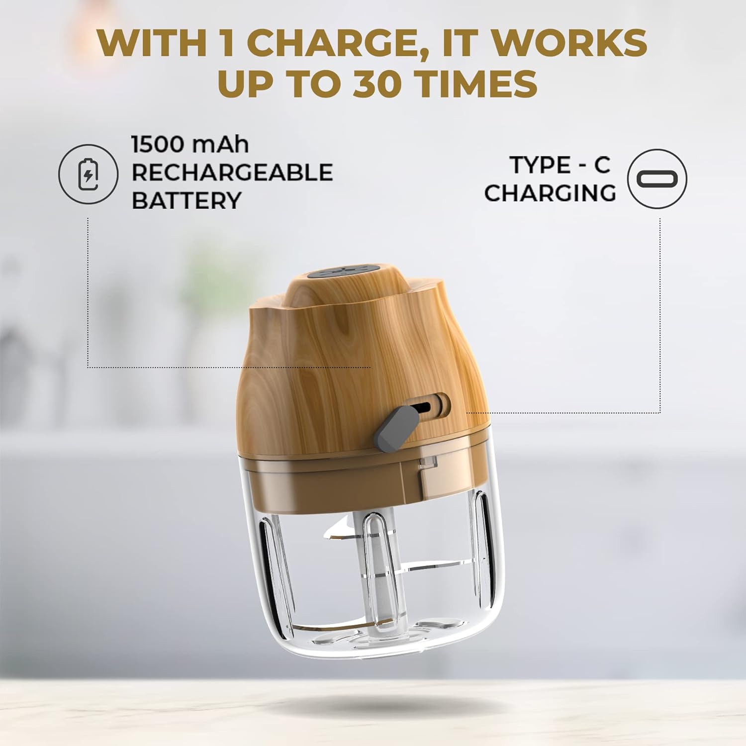 iGear Chopmix Rechargeable Mini Vegetable Chopper, 3
