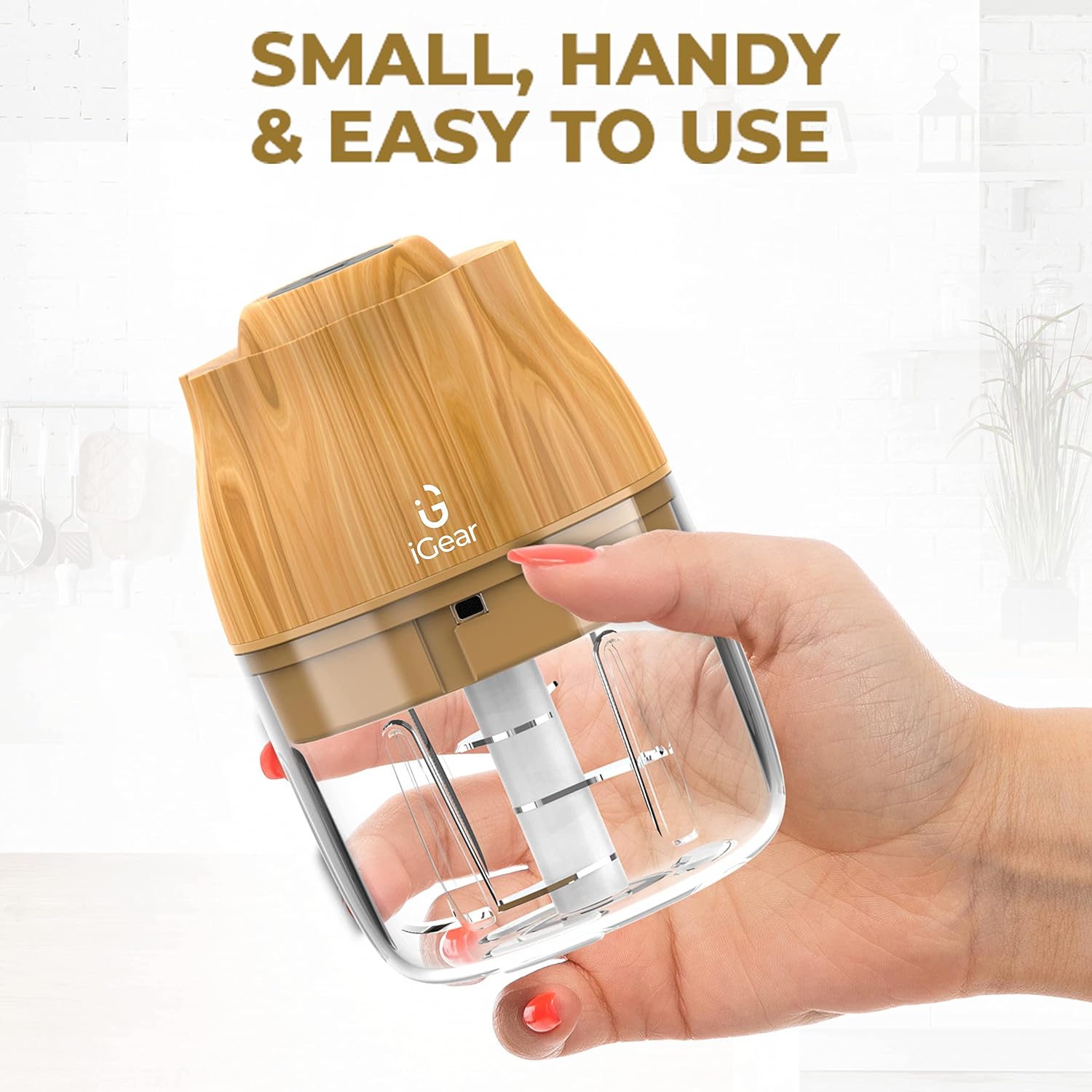 iGear Chopmix Rechargeable Mini Vegetable Chopper, 4