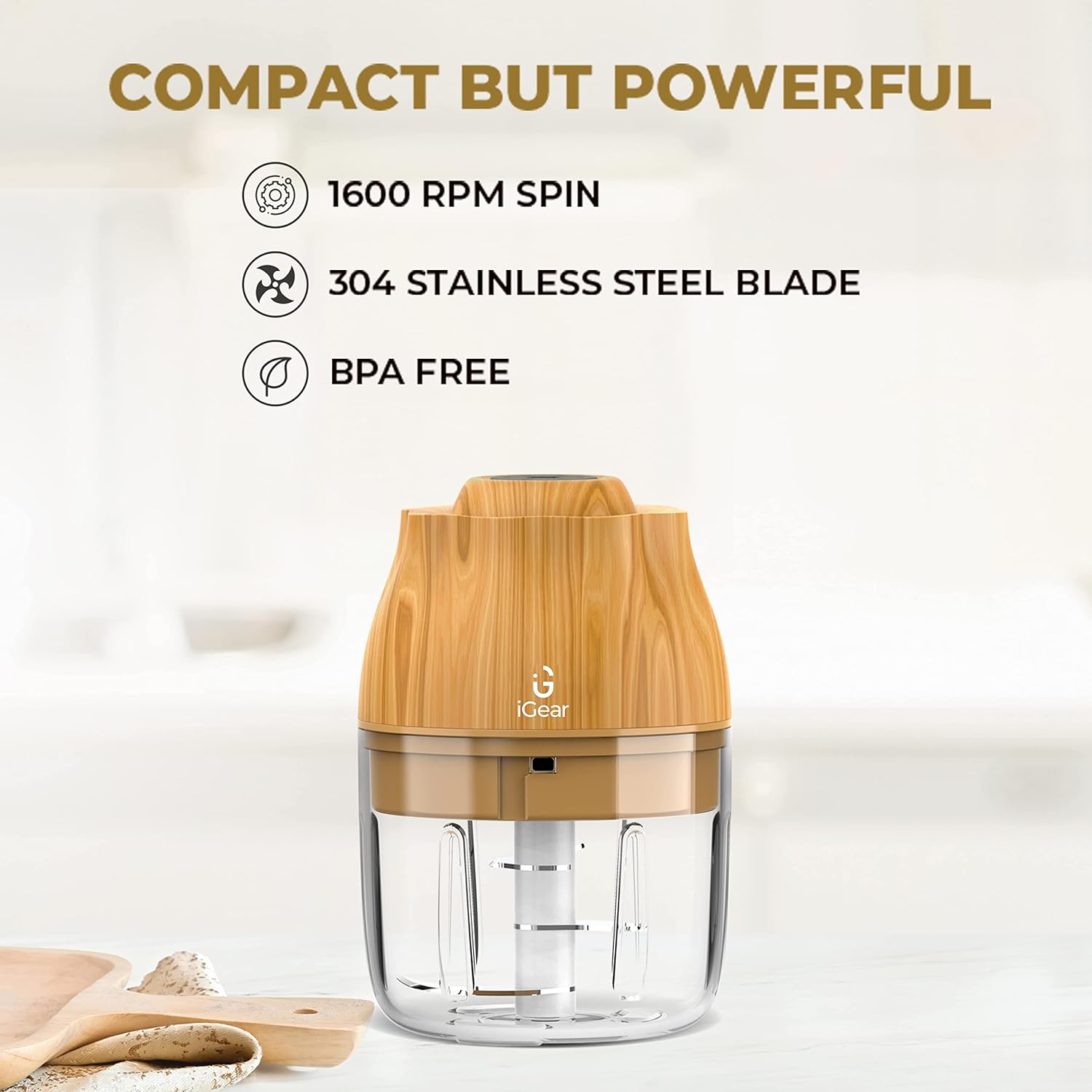 iGear Chopmix Rechargeable Mini Vegetable Chopper, 6