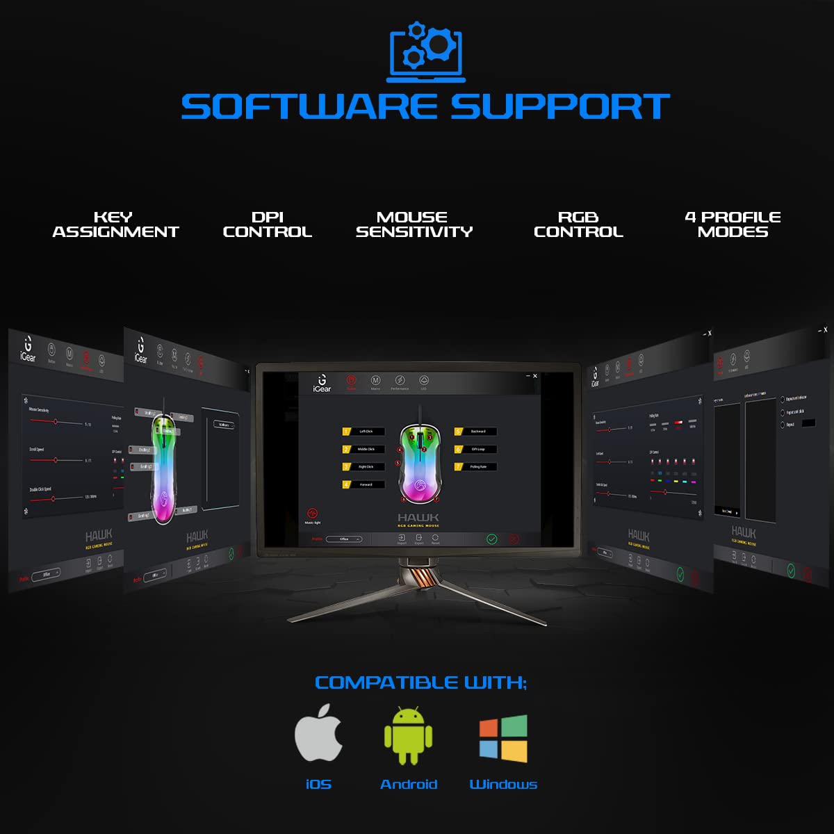 iGear Hawk Wired Gaming Mouse 7