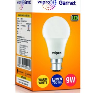 wipro Garnet 9W LED Bulb for Home & Office |Warm White (2700K) | E27